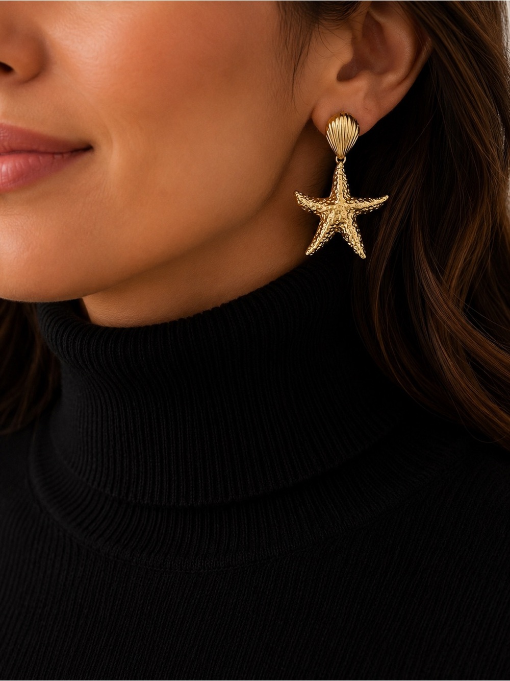 Gold Starfish Drop Earrings - Women Jewelry -Accessories